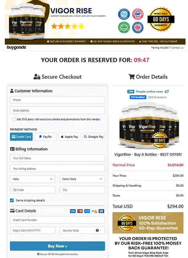VigorRise Order Page